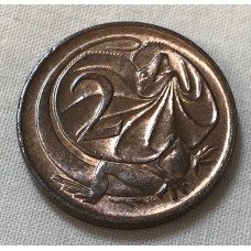 AUSTRALIA 1975 . TWO 2 CENTS COIN . FRILLED NECK LIZARD